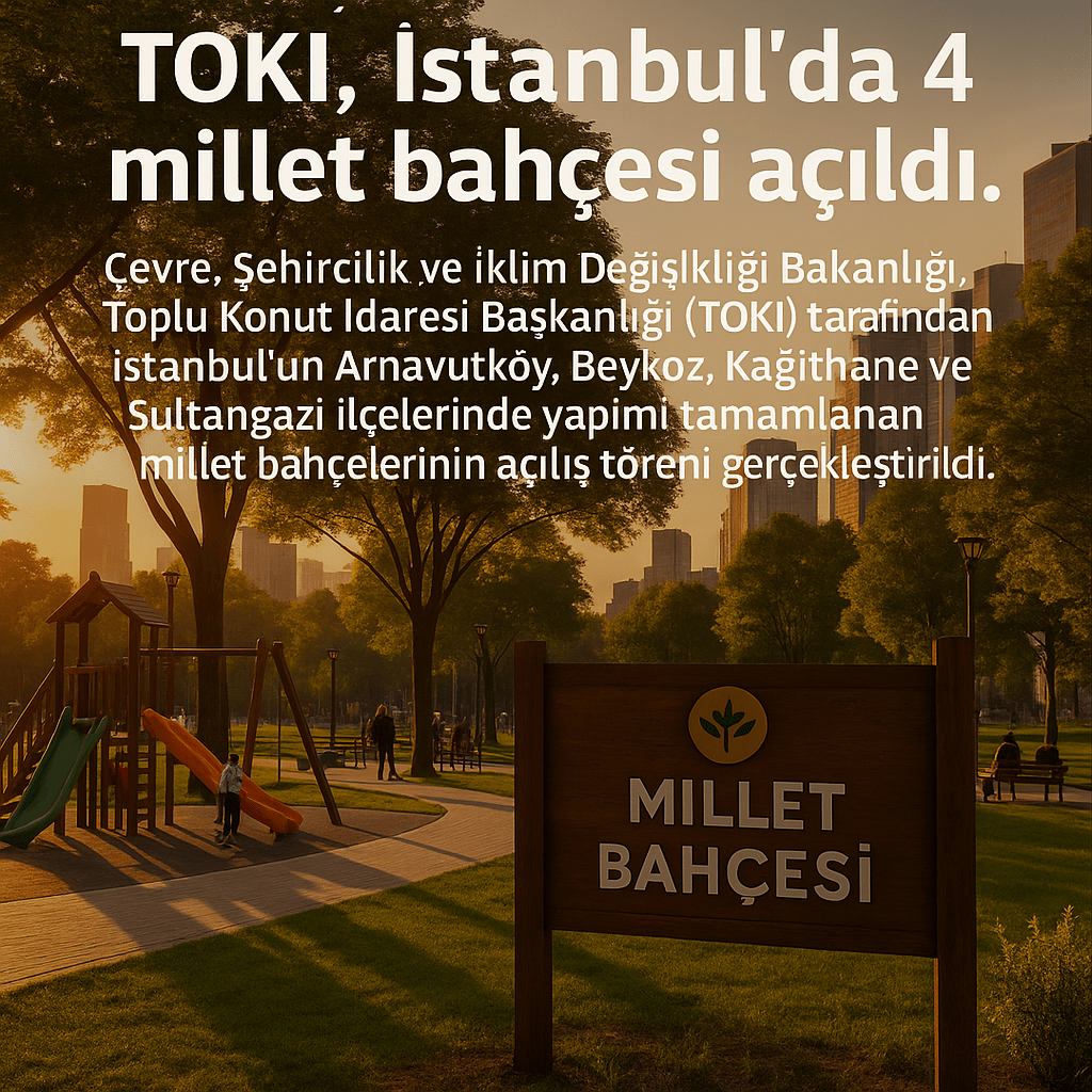 TOKİ, İstanbul'da 4 millet bahçesi açıldı.